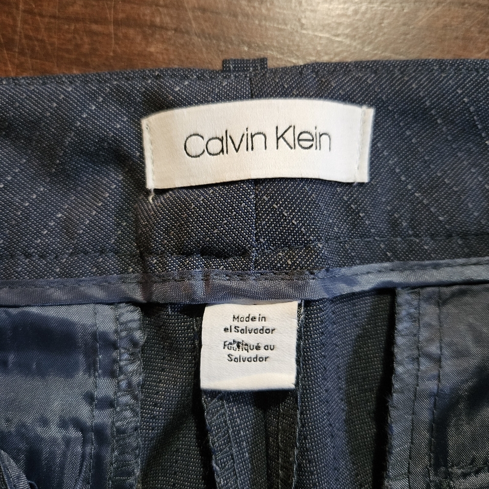 Calvin Klein Women's Blue Pinstripe Dress Slacks Size 4 - Picture 5 of 11